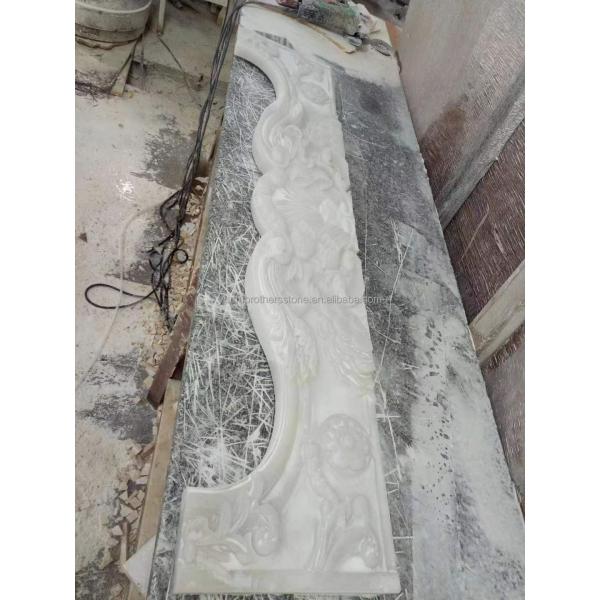 Modern Design White Marble Fireplace Surround for Wall Mounted Installation