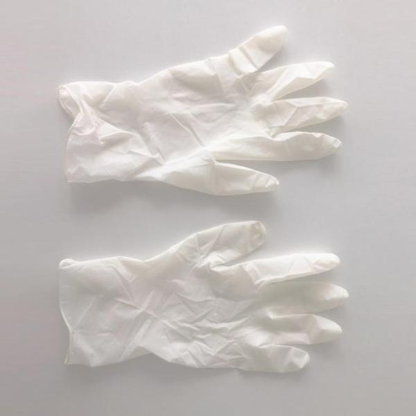 Non Toxic White Surgical Gloves , Vinyl Exam Gloves