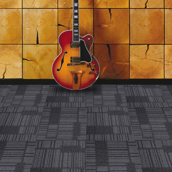 Commercial Cut Pile Nylon Carpet Tile Square Striped Pattern for Office and Hotel Rooms