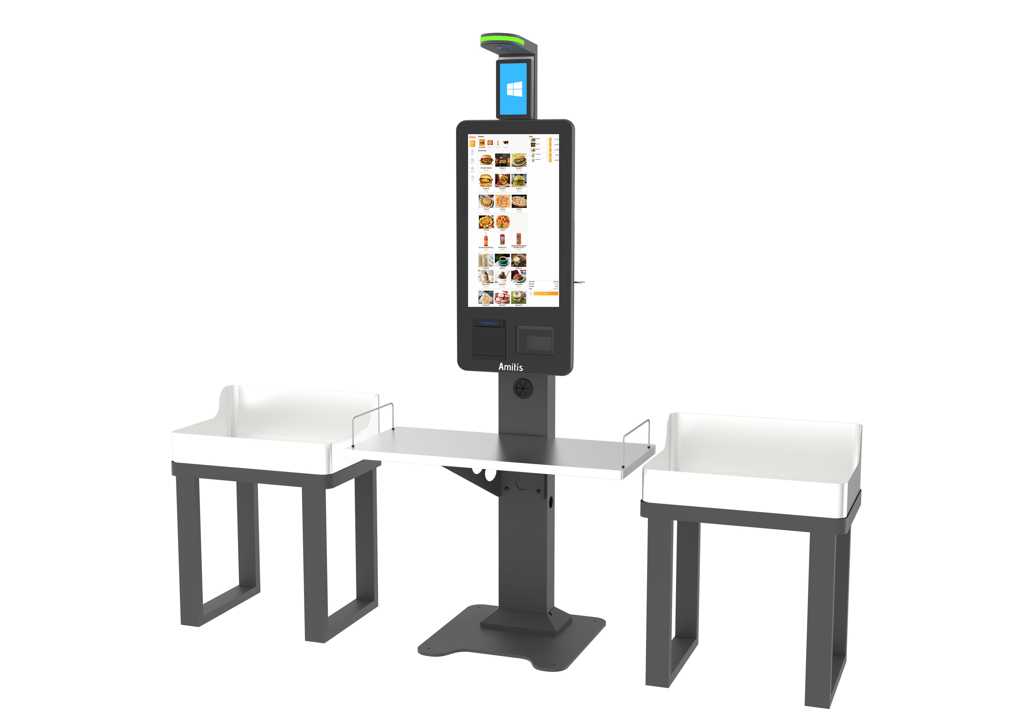 AK81 Self Checkout Solutions RK3576 Android Interactive Retail Kiosk With Peripherals