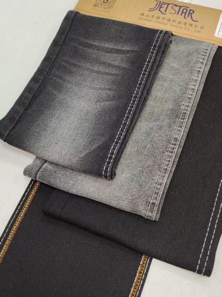 11 oz poids lourd 180 cm largeur complète noir/noir tissé en spandex haute denim tissu JSD3320A Pour les jeans
