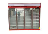 A parte superior montou o refrigerador de vidro da exposição da porta 4 1700 litros de energia eficiente