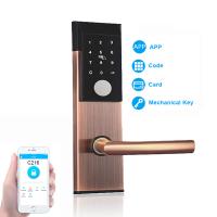 4 colores opcionales cerraduras electrónicas de puerta inteligente de acero inoxidable con aplicación de tarjeta de contraseña