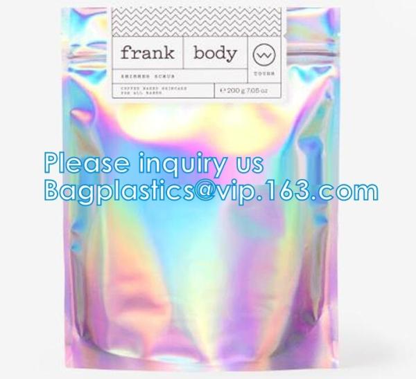 Holographic Mailer Shinny Mylar Mail bags Eyelash Kit Cosmetic Packaging Bag self-adhesive bag laser hologram neon bags