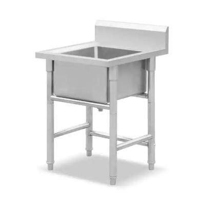 Mesa de cozinha de aço inoxidável e pia Mesa de preparação de alimentos com pia