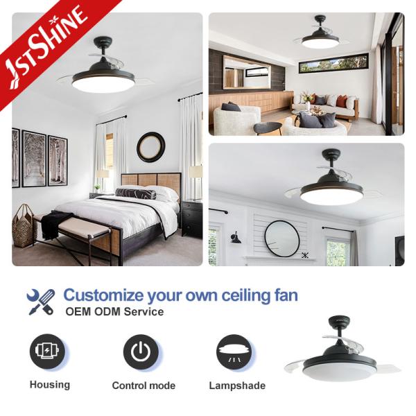 Ventilateur de plafond LED 1stshine de style moderne avec télécommande et design rétractable