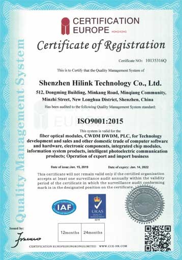 Shenzhen HiLink Technology Co.,Ltd. Сертификации