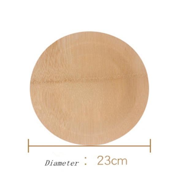 9 Inch Bamboo Wooden Plates Kitchen Untensils  Natural Round