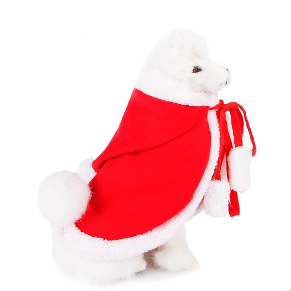 Cotton Pet Christmas Costumes Red / White Color 30CM Height 80 - 120G