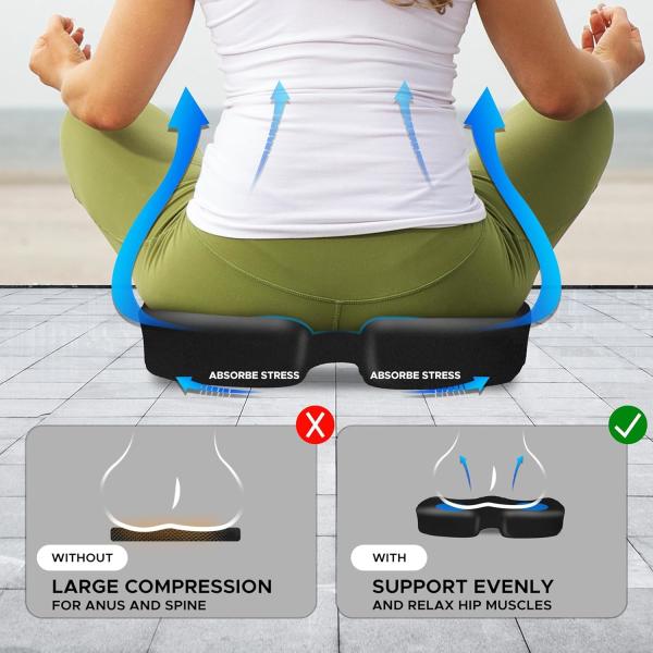 Hypoallergenic Memory Foam Seat Cushion Safe Memory Foam Tailbone Cushion