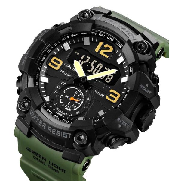 1965 Double Movt Watch Outdoor Best Mens Digital Sports Watches Waterproof Men's Watch