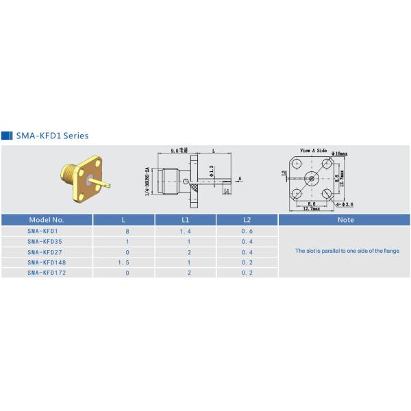 Gold Plated Brass Coaxial Cable Connectors SMA Female for Communication