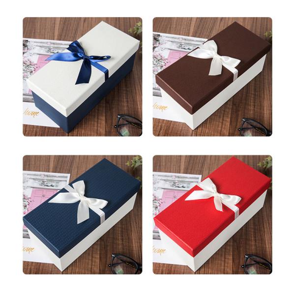 Заказ на заказ Пустой картонный свадебный подарочный ящик с галстуком и лентой