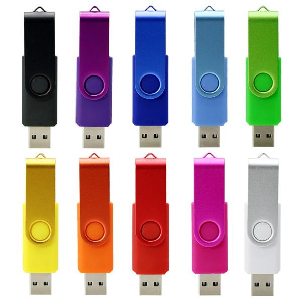 Custom Logo Swivel Metal Pen Drive 8Gb USB key for Corporate Gift