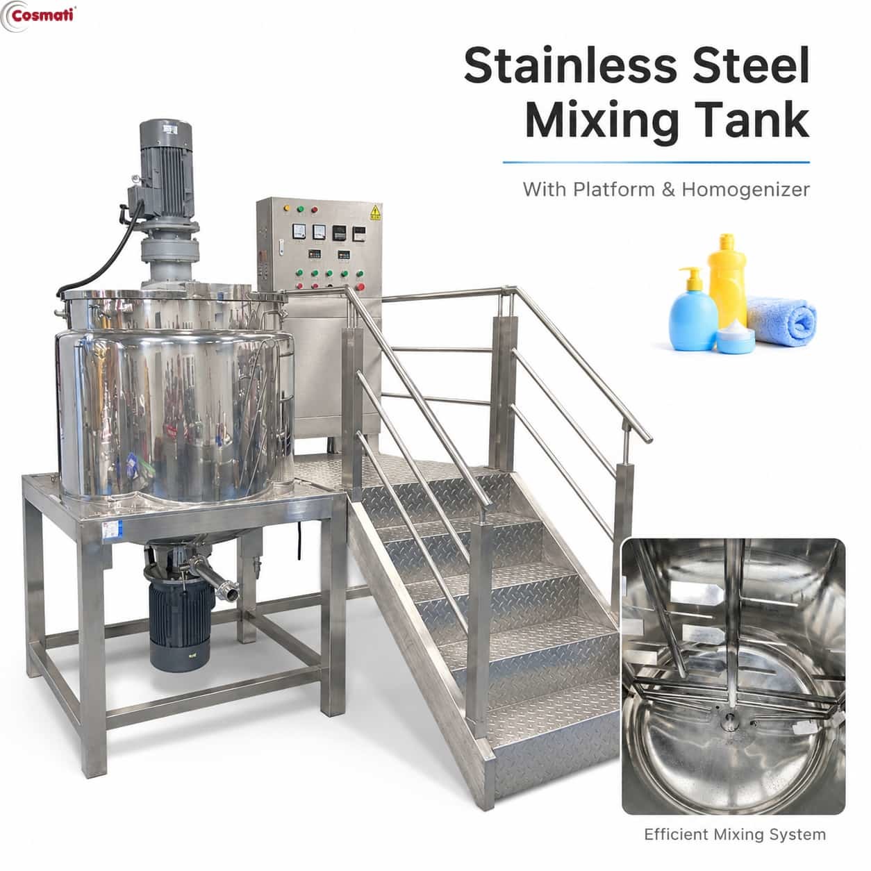 Multifunctional High Speed Homogenizer Mixing Tank 1000L 2000L 3000L Shampoo Detergent Production