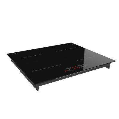 Cuisinière à induction à 4 plaques de cristal multifonctionnelle avec boutons