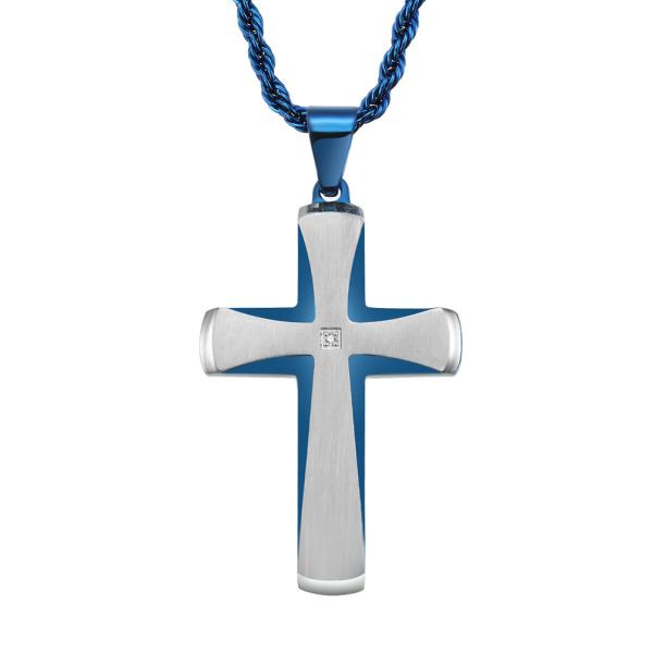 Cross Necklace for Men Stainless Steel Cross Pendant Mens Cross Necklace Christian Jewelry Religious Gifts