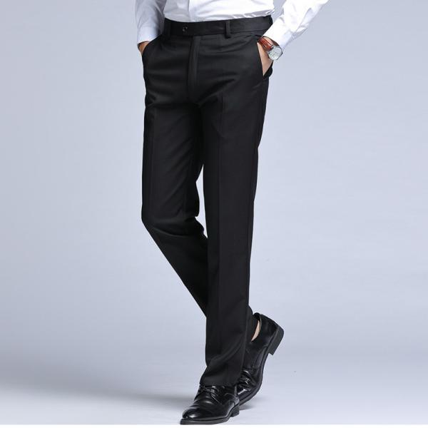Men's Slim Fit Stripe Business Formal Pants Cotton/Polyester Plain Dyed Office Trousers