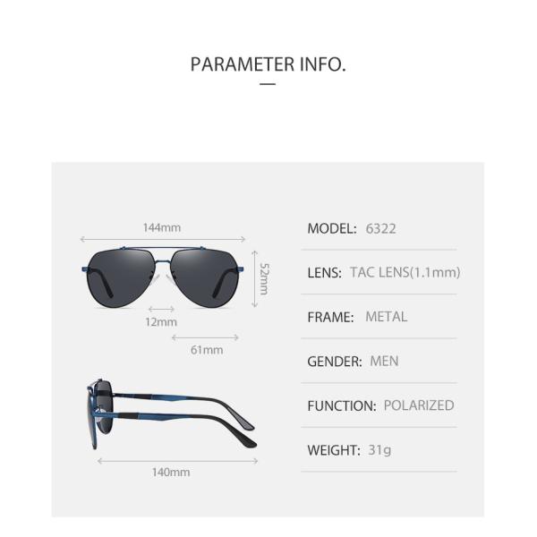 Capa anti del oxidante alrededor del aviador polaroid Sunglasses de las gafas de sol del metal