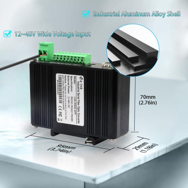 DC12 - 48V Fibra Óptica Modem Industrial Serial RS232 RS485 RS422 SFP Conversor de Mídia de Fibra
