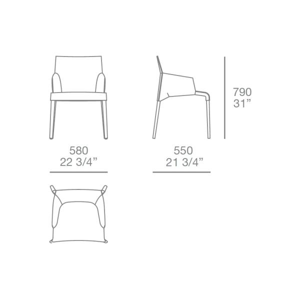 Luxury Light Poliform Seattle Chair / Leather Covers Dining Arm Chair