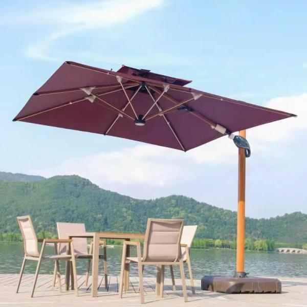 Meubles d'extérieur design moderne terrasse parapluie romaine à double face pour jardin de cour