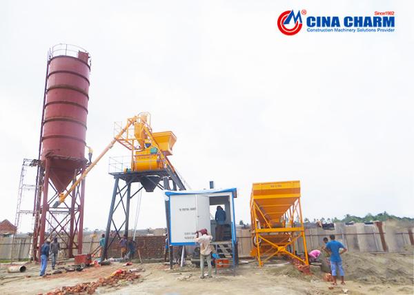 Hopper Type HZS 35 M3/H Small Concrete Mixing Plant