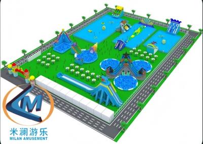 Commercial Outdoor Inflatable Water Park With Water Slide
