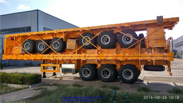 3 Axles Sinotruk Heavy Duty Semi Trailers 50000kg Flat Bed Cargo Trailer With Side Board