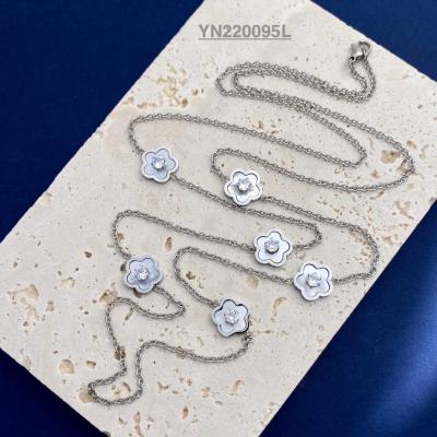 6pc Plum Rhinestone Long Neck Chain