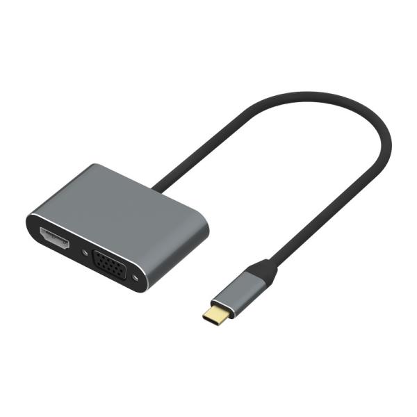 Cable Length 150mm 2 In 1 Type C Adapter Hub With VGA