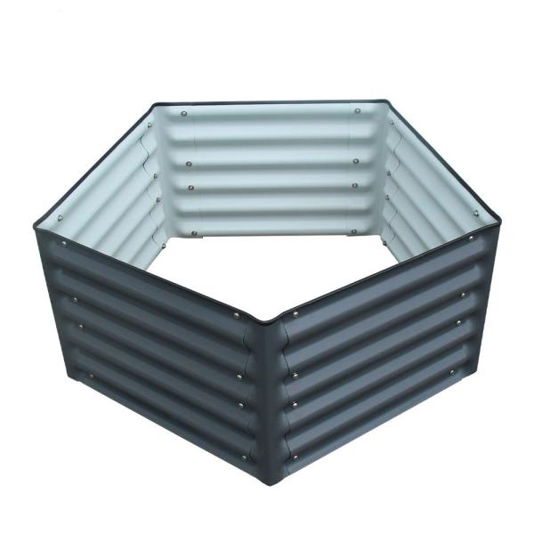 3.2x3x1.4 Ft Double Layer Galvanized Metal Planters Outdoor Open Base