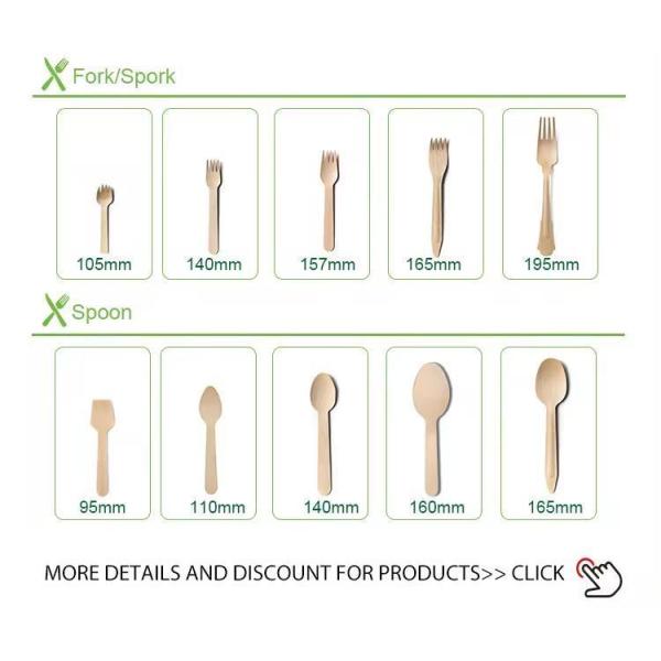 Package Size 100.00cm * 80.00cm * 60.00cm Natural Biodegradable Disposable Wooden Cutlery