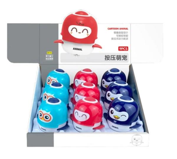 Wholesale Baby Early Education Cute Can Chew Soft Glue Mini Press Penguin Sliding Toy Children Crawling Game Toys