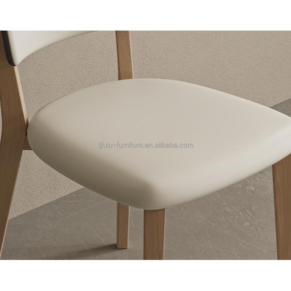 Sillones de comedor de hotel W47*D48*H86CM Morden Nordic PU Sillón de madera de cuero para muebles de comedor tapizado