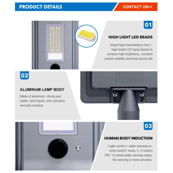 Good Quality Ip65 Waterproof Outdoor Road Light Smd Die-casting Aluminum 400w 600w All in One Led Solar Street Light