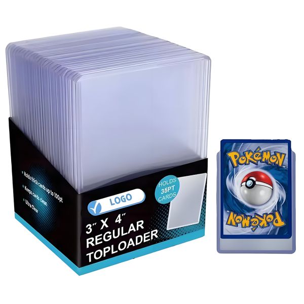 Solid Clear 35PT Toploaders PVC Vinyl Card Protector Holder for Sports Game Trading Card Toploaders