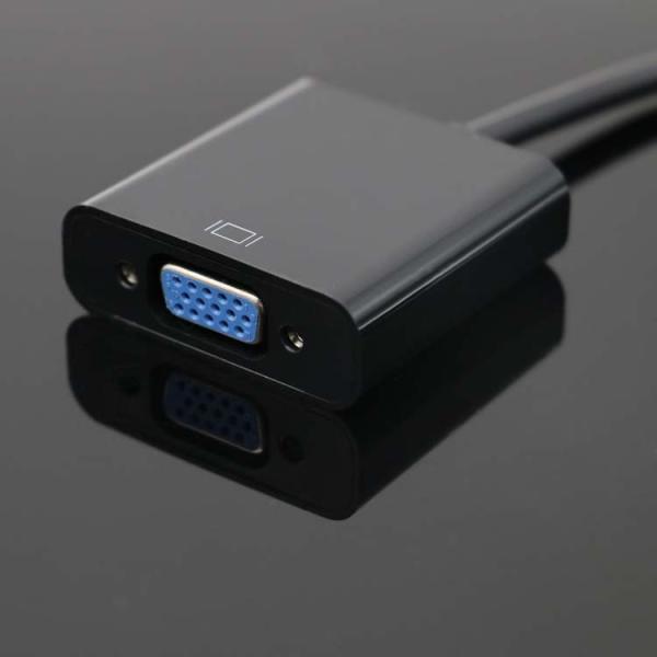 Homem preto da cor ao cabo fêmea do monitor de VGA para o computador do PC