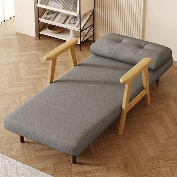 Apartment Folding Sofa Bed Space Saver Couch New Style Single Lunch Double Balcony Loveseat with Wood Frame