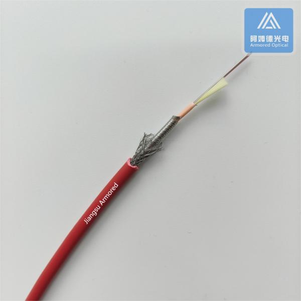5.0mm 12 núcleo micro blindaje cable de fibra óptica Rojo LSZH chaqueta FTTH