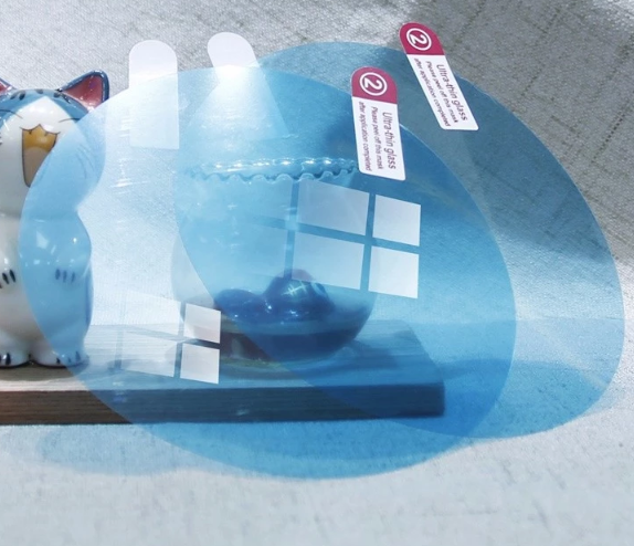 Flexible High Clear Car Rearview Mirror Film Nano Film Circular PET Waterproof Anti Fog Film 2 Packs