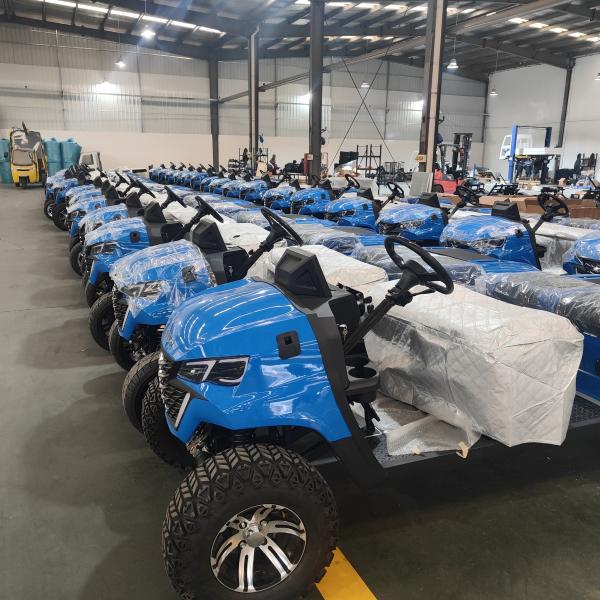 Steel Frame Electric 2 Seater Golf Cart 60V Self Compensating Rack Pinion Steering