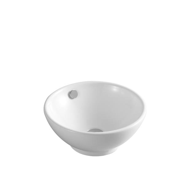 Modern High Quality Simple Solid Surface Round White Ceramic Counter Top Bathroom Sink Bowl