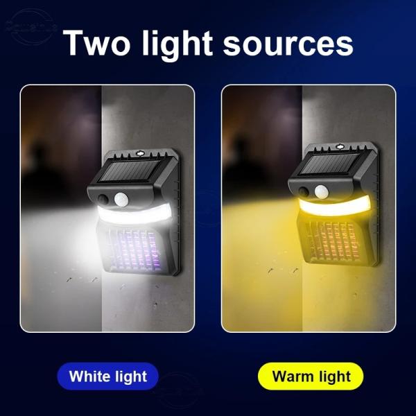 Square-shaped Outdoor Solar LED Wall Light Waterproof Garden Polycarbonate Mosquito Killer Lamp Human Body Induction