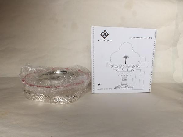 Sun flower shape candy bowl w/classic stand & elegant  (2)