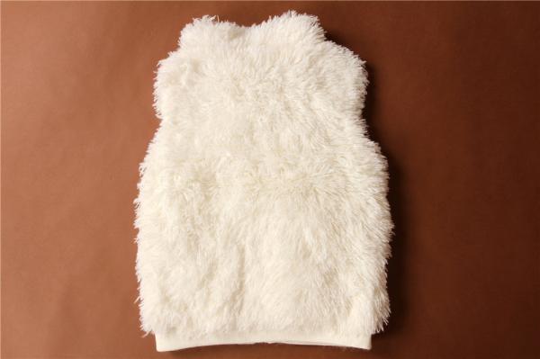 100% Polyester Children'S Winter Clothes Girl's White Plush Vest
