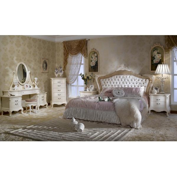 Antique Royal 5PCS Classic Bedroom Furniture Sets Solid Wood European Style Bed