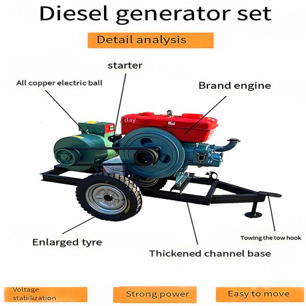 Portable Diesel Generator Single Cylinder Diesel Generator High Performance Open Frame Diesel Generator