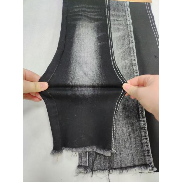 9.6oz de fil noir/noir en tranches croisées 75% de coton en denim à haute étirement avec 10+10/16*55 Construction pour jeans