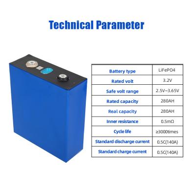 EVE Lithium Ion Battery 6000 Cycles LiFePO4 LF280N Cell For Solar DIY